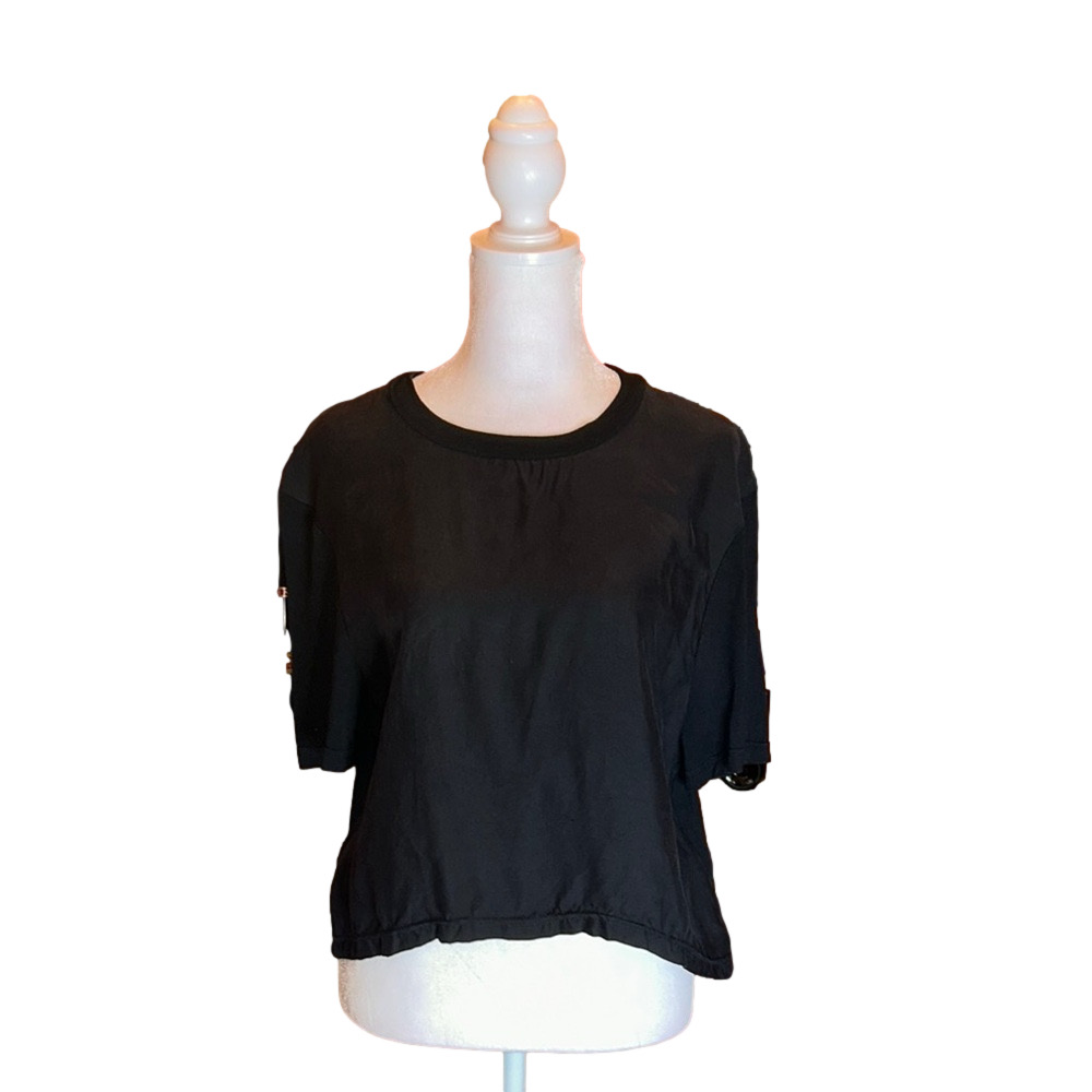 BRANDY MELVILLE Black Crop Tee Size S/M - Picture 3 of 8